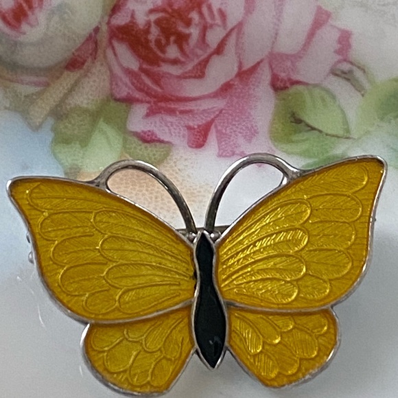 Vtg Sterling Guilloche Volmer Bahner Denmark Pin - Picture 4 of 4